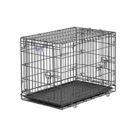 Select Triple Door Dog Crate (Color: Black, size: 30" x 19" x 21")