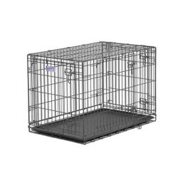 Select Triple Door Dog Crate (Color: Black, size: 36" x 23" x 25")