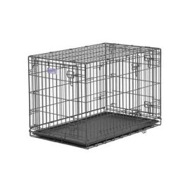 Select Triple Door Dog Crate (Color: Black, size: 36" x 23" x 25")