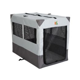Canine Camper Sportable Crate (Color: Gray, size: 42" x 26" x 32")