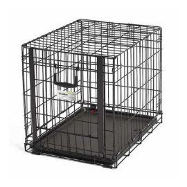 Ovation Single Door Crate with Up and Away Door (Color: Black, size: 25.50" x 17.50" x 19.50")