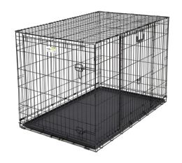 Ovation Double Door Crate with Up and Away Door (Color: Black, size: 37.25" x 23" x 25")