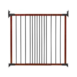 Designer Angle Mount Wall Mounted Safeway Pet Gate (Color: Cherry, size: 28" - 42.5" x 31")
