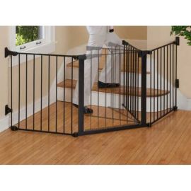 Auto Close ConfigureGate Pet Gate (Color: Black, size: 84" x 31")