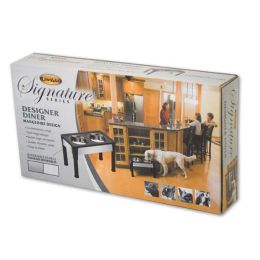 Signature Series Dog Elevated Panel Feeder (Color: Black / Gray, size: 23" x 12.5" x 14")