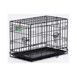 Dog Double Door i-Crate (Color: Black, size: 22" x 13" x 16")