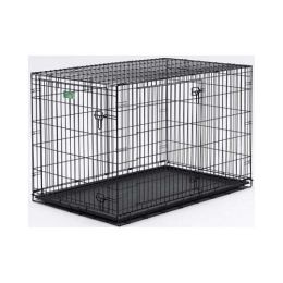 Dog Double Door i-Crate (Color: Black, size: 48" x 30" x 33")