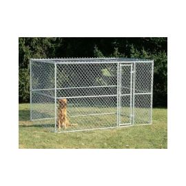 Chain Link Portable Dog Kennel (Color: Silver, size: 120" x 72" x 72")