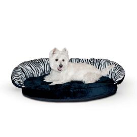 Plush Pet Bolster Sleeper (Color: Zebra, size: 23" x 30" x 7")