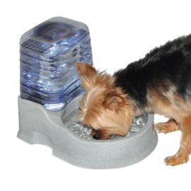 Clean Flow Pet Bowl with Reservoir (Color: Beige, size: small)