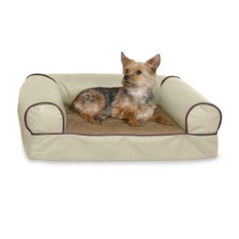 Memory Foam Cozy Sofa Pet Bed (Color: White Chocolate, size: large)