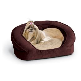 Deluxe Ortho Bolster Sleeper Pet Bed (Color: Eggplant, size: small)