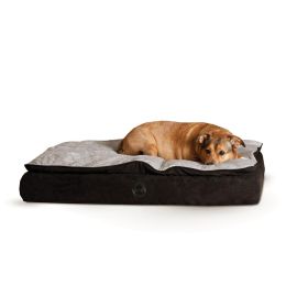 Feather Top Ortho Pet Bed (Color: Black / Gray, size: small)