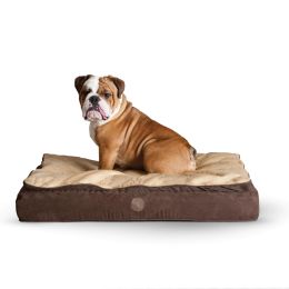 Feather Top Ortho Pet Bed (Color: Chocolate / Tan, size: medium)