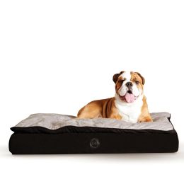 Feather Top Ortho Pet Bed (Color: Black / Gray, size: medium)