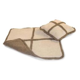 Deluxe Throw and Pillow Set (Color: Tan / Taupe, size: large)