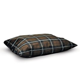 Indoor / Outdoor Single-Seam Pet Bed (Color: Brown Plaid, size: small)
