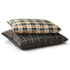 Indoor / Outdoor Single-Seam Pet Bed (Color: Tan Plaid, size: large)