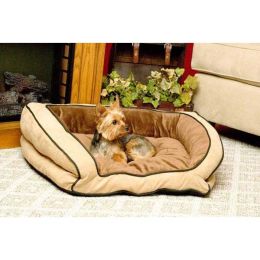 Bolster Couch Pet Bed (Color: Mocha / Tan, size: small)