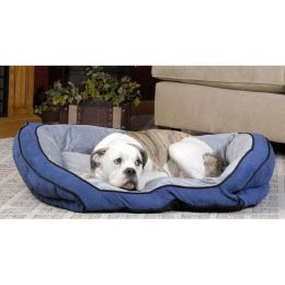 Bolster Couch Pet Bed (Color: Blue / Gray, size: small)