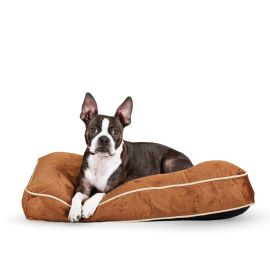Tufted Pillow Top Pet Bed (Color: Chocolate, size: small)