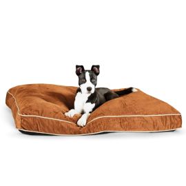 Tufted Pillow Top Pet Bed (Color: Chocolate, size: large)