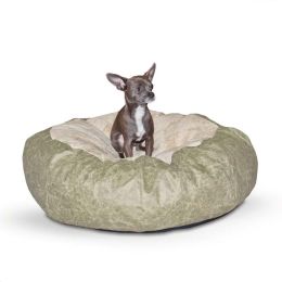 Self Warming Cuddle Ball Pet Bed (Color: Green, size: small)
