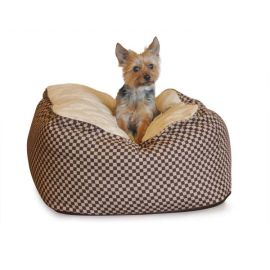 Deluxe Cuddle Cube Pet Bed (Color: Brown, size: medium)