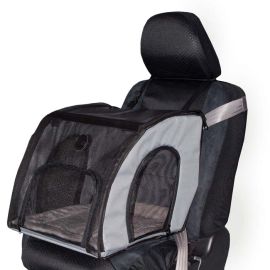 Pet Travel Safety Carrier (Color: Gray, size: small)