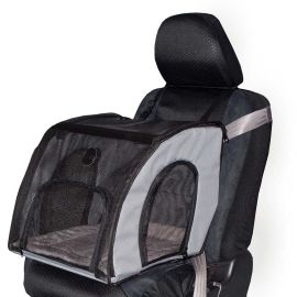 Pet Travel Safety Carrier (Color: Gray, size: large)