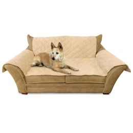 Furniture Cover Loveseat (Color: Tan, size: 26" x 55" seat, 42" x 66" back, 22" x 26" side arms)