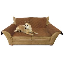 Furniture Cover Loveseat (Color: Mocha, size: 26" x 55" seat, 42" x 66" back, 22" x 26" side arms)