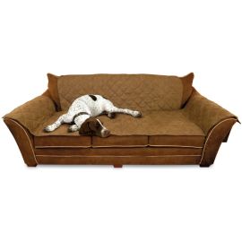 Furniture Cover Couch (Color: Mocha, size: 26" x 70" seat, 42" x 88" back, 22" x 26" side arms)