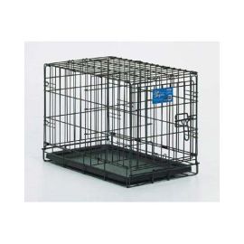 Life Stages Single Door Dog Crate (Color: Black, size: 22" x 13" x 16")