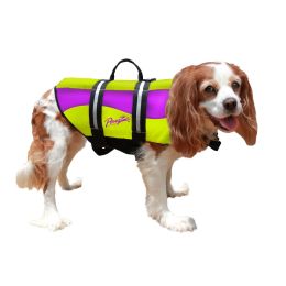Neoprene Dog Life Jacket (Color: Yellow / Purple, size: Extra Extra Small)