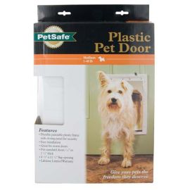 Plastic Pet Door Premium (Color: White, size: medium)