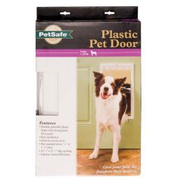 Plastic Pet Door Premium (Color: White, size: large)
