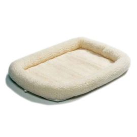 Quiet Time Fleece Dog Crate Bed (Color: White, size: 18" x 12")
