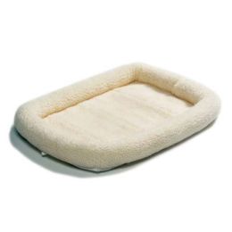 Quiet Time Fleece Dog Crate Bed (Color: White, size: 30" x 21")