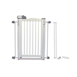 One-Touch Pressure Mounted Pet Gate (Color: White, size: 28.3" - 35.8" x 2" x 34.6")