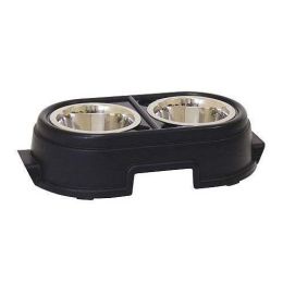 Healthy Pet Diner Elevated Dog Feeder (Color: Black, size: small)