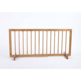 Step Over Free Standing Pet Gate (Color: Light Oak, size: 28" - 51.75" x 20")