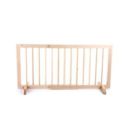 Step Over Free Standing Pet Gate (Color: Natural Wood, size: 28" - 51.75" x 20")