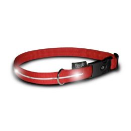 Nylon Collar with LED Lights (Color: Red / White, size: large)