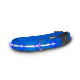 Nylon Collar with LED Lights (Color: Blue / Blue, size: medium)