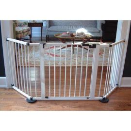 VersaGate Hardware Mounted Pet Gate (Color: White, size: 40" - 77.25" x 30.5")