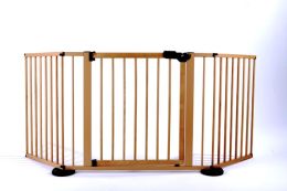 VersaGate Hardware Mounted Pet Gate (Color: Wood, size: 40" - 77.25" x 30.5")